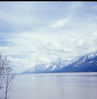 Grand Teton Mountains beyond Jackson Lake from North June 8 1970