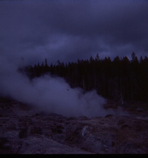 steamboat geyser in geyser basin yellowstone June 8 1970