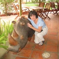 Joanne with rhino at vondelhof.jpg