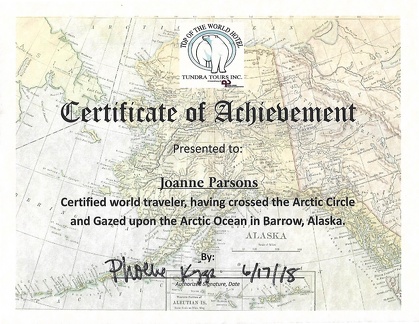 Top of the World Certificate