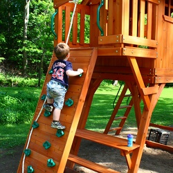 Grant on his new playset